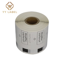 62mmX29mm DK-11209 Stiker Perekat Brother QL Label Printers Tahan Air Tahan Minyak Tiga Lapisan Tahan Air Hitam Putih Label Termal Gulungan