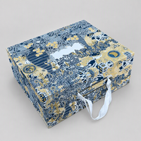Boîte cadeau magnétique en papier d'art imprimé avec poignée en ruban pour gâteau de lune de la mi-automne |   Carton gris OEM ODM Vente en gros d'usine