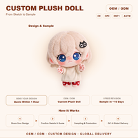 Poupée en peluche mini personnalisée aux cheveux bouclés, yeux étoilés, patte de chat, cadeau de collection, vente en gros