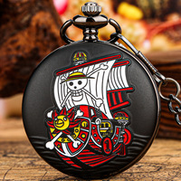 Reloj de Bolsillo Negro con Movimiento de Cuarzo, Diseño de Anime Monkey D. Luffy Sunny Go, para Estudiantes, como Regalo Promocional