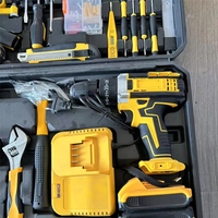 Ensemble d'outils électriques industriels 118 pièces avec perceuse/mélangeur à batterie au lithium et mallette de transport rigide pour la réparation