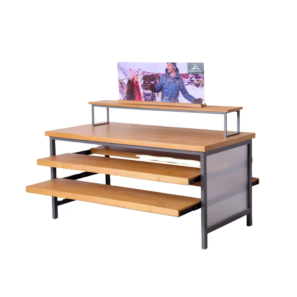 Hot Selling Double-sided Garment Rack MDF Material Store Display for Clothing Store
