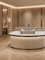 Vitrine à bijoux en verre haute transparence sur mesure avec éclairage LED pour centres commerciaux et magasins de détail