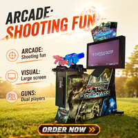 Mesin Arcade Tembak-Tembakan HD Beroperasi dengan Koin, Dua Pemain, Peralatan Tembak Simulasi untuk Toko Retail FEC