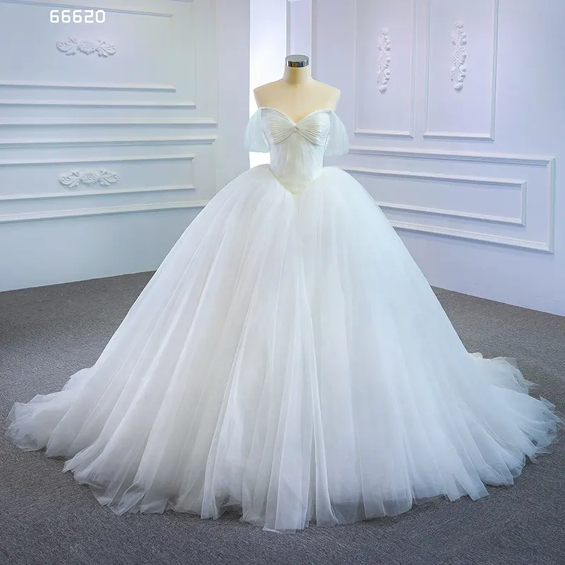 RSM66620 Jancember Bất Động Elegant Sweetheart Tắt Shoulder Ngà Luxury Wedding Dress Bridal Gown