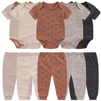 Grosir Siap Kirim 10-Piece Set Romper Bayi Seamless Katun Murni Celana AC Pakaian Anak
