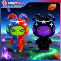 Vente en gros de poupées Alien en vinyle et peluche personnalisées et autorisées, jouets mignons et tendance de style dessin animé, poupées humanoïdes rembourrées de coton PP, jouets en boîte mystère