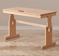 E2161 Table et bureau d'apprentissage et d'étude multifonctionnels en bois de hêtre pour enfants et enfants et étudiants