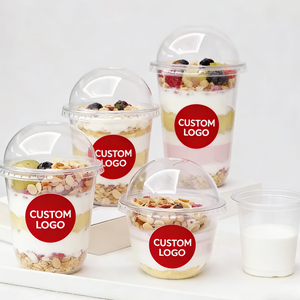 Juego de Vasos Desechables de Plástico PP para Yogurt y Postre, 100 ml, 90 mm, Vasos de Pared Simple con Tapas, Impresión UV - Product Image 4