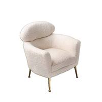 Fauteuil de loisirs pivotant extensible en polaire douce blanc et rose avec pieds en bois, design moderne pour salon, chambre et bar à domicile