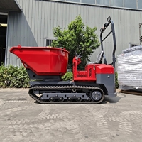 Mini-dumper à charge lourde 1,5T, chargeuse compacte diesel Euro5, pompe hydraulique sur chenilles, benne basculante, auto-déchargeante, pour travaux agricoles et terrassement