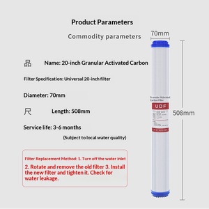 Élément filtrant pour purificateur d'<span class=keywords><strong>eau</strong></span> domestique de 20 pouces, coton PP, <span class=keywords><strong>charbon</strong></span> <span class=keywords><strong>actif</strong></span> granulaire, 5 particules de grande taille, modèle 0430 - Product Image 4