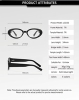 LBAshades LS033 Montures optiques ovales rétro tendance pour hommes et femmes, lunettes anti-lumière bleue pour ordinateur, détails rivetés, lunettes vintage