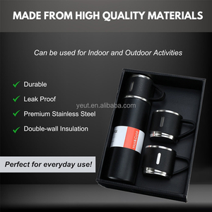 Geschenkset Flasche MIT tasse cách nhiệt chai nước Bộ Quà Tặng 304 SS chân không Flask & phích với 3 nắp kinh doanh giveaway - Product Image 2