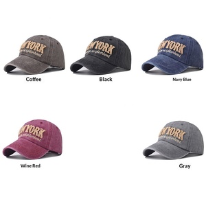 Gorra de béisbol estilo vintage lavada, unisex, para exteriores, con letra grande bordada personalizada, para el mercado transfronterizo - Product Image 2