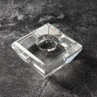 Support à bougie minimaliste en cristal taillé brillant, à profil bas, à facettes cristallines, pour une ambiance spa relaxante