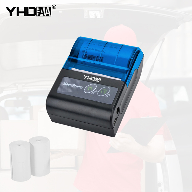 YHDAA Cheap and Fine Blue Tooth Thermal Receipt Printer Mini Thermal Portable 58mm Thermal Receipt Printer