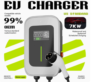 แท่นชาร์จรถยนต์ไฟฟ้ามาตรฐานอเมริกัน J1772 กำลังไฟ 7000 วัตต์ ป้องกันน้ำและฝุ่นระดับ IP54 พร้อมระบบเปิดใช้งานด้วยบัตร RFID สำหรับใช้ในบ้านและนอกบ้าน - Product Image 2