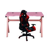 Bureau de jeu pour ordinateur de 1,2 m avec pieds en forme de Z, plateau en MDF, structure en métal, table de jeu pour utilisation informatique, rose, marque SZD, SGD-1505