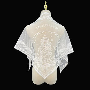 Femmes Blanc Polyester Long Chrétien <span class=keywords><strong>Espagnol</strong></span> <span class=keywords><strong>Mantille</strong></span> Catholique Voile Chapelle Masse Châle Tête Couverture pour Église - Product Image 2