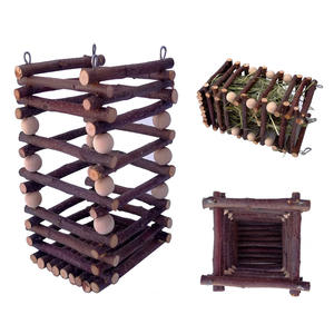 Prix de gros : Mangeoire en paille pour lapins et cochons d'Inde, Jouets en bois pour animaux de compagnie, Fournitures pour lapins - Product Image 2