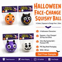Juguete Antiestrés Southpeak Mochi, Herramienta de Terapia Sensorial para el Alivio de la Ansiedad, para el Autismo y el TDAH, Bola Cambia-Expresiones Facial para Halloween