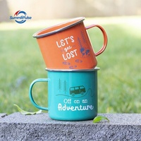 Tasse à café en émail métallique épaissie, non toxique, de qualité alimentaire, colorée, personnalisable, pour le camping et les activités de plein air