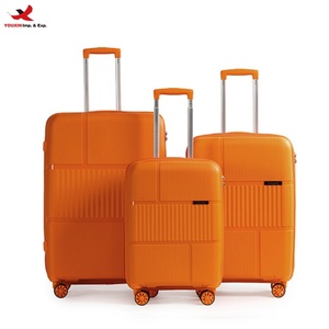 PP Large Capacity Travel Trolley Luggage Sets Aluminum Trolley Case Zipper Luggage with Combination Lock RTS Bulk Mixed Order - Product Image 1