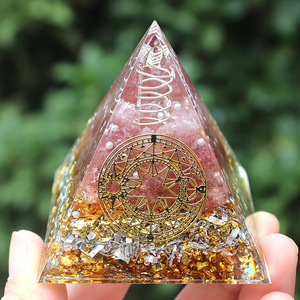 Pyramide en cristal blanc, pilier en résine époxy, artisanat Feng Shui, ornement de bureau, décoration de salon, cadeau d'anniversaire - Product Image 2