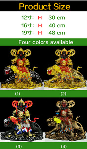 Sanmantuo Resin Gilt 48Cm Five-Way God of Wealth Zhao Gongming Riding a Tiger Estatua del Dios DE LA Riqueza - Product Image 2