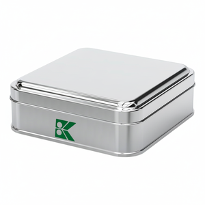 Lata Cuadrada 500ml Tapa Deslizante metal Halva Box 120x120x36mm 0,50 LT Tapa Deslizante - Product Image 2