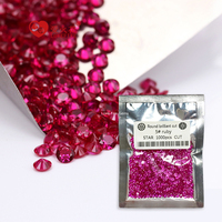 Harga grosir 3A Melee ukuran 1000 buah/pak batu Ruby Ruby batu permata longgar bulat brilian potong 5 # merah Ruby sintetis Corundum