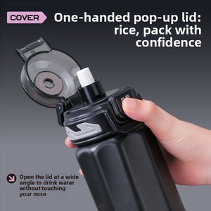 Termo <span class=keywords><strong>Xile</strong></span> de Acero Inoxidable 316, Estilo Simple, con Pajita, Gran Capacidad, Aislamiento al Vacío, Tapa con Cierre a Presión, Portátil para Niños - Product Image 4