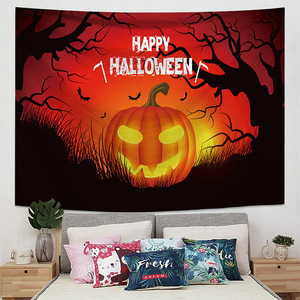 Alta Impresión Digital Halloween espeluznante calabaza Casa Encantada casa decoración pared colgante de pared tapiz - Product Image 5