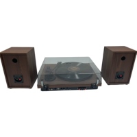 UDREAMER Lecteur de disques vinyles vintage sans fil à entraînement par courroie avec deux haut-parleurs stéréo externes RCA