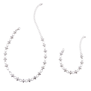 Conjunto de Collar y Pulsera con Tachuelas, Cadena de Aleación de Zinc con Púas, Joyería de Moda Unisex, Accesorio para Fiestas - Product Image 5