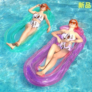 Mori Yuho Inflatable Floating Lounger 160x90cm With <b>Net</b> <b>Mesh</b> Backrest For Pool Lounge Chair Water Bed - Product Image 5