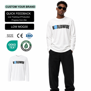 เสื้อยืดแขนสั้นผู้ชายแบบกำหนดเอง ผ้าฝ้าย 100% ทรงโอเวอร์ไซส์ สีขาวลำลอง - Product Image 1