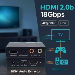 Extracteur <span class=keywords><strong>audio</strong></span> HDMI 4K60Hz 18 Gbps LINK-MI avec prise en charge de la réduction de l'<span class=keywords><strong>audio</strong></span>, sortie <span class=keywords><strong>audio</strong></span> optique ou analogique L/R et passage de signal CEC - Product Image 2