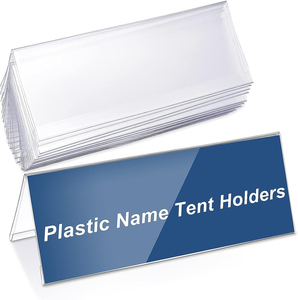 Acrílico Placa de Nome para Mesa Clear Holder Barraca PVC Placas Plásticas Sign Frame Escritório Conferência Negócios Sala de Reunião Escola - Product Image 1