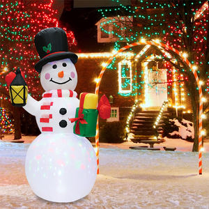 نموذج رجل الثلج القابل للنفخ بطول 4 أقدام مع إضاءة RGB ملونة لعيد الميلاد يرتدي قبعة - Product Image 5
