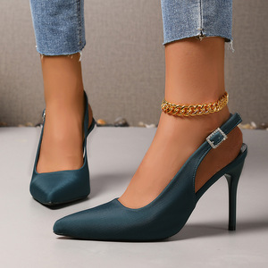 Sandales d'été à bout pointu imprimé léopard sexy pour femmes, nouvelle collection, grandes tailles, talons hauts tendance - Product Image 3