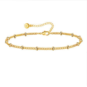 Chaîne de cheville minimaliste en <span class=keywords><strong>or</strong></span>, bijou de <span class=keywords><strong>pied</strong></span> réglable en cuivre plaqué <span class=keywords><strong>or</strong></span> 18 carats pour <span class=keywords><strong>femme</strong></span>, cadeau de vacances - Product Image 1