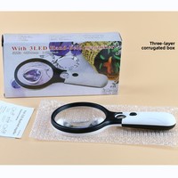 6902/6903 Elderly Reading LED Lights Handheld Magnifying Glass Jewelry Appraisal 3x45x Portable Magnifying Glass