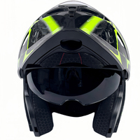 Casques de moto YM Flip Up, accessoires intelligents personnalisés unisexes à double visière de style allemand avec lumières LED