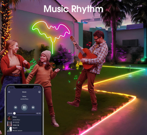 Luci Natalizie con Controllo APP Intelligente, Kit Strisce <span class=keywords><strong>LED</strong></span> RGBIC in PVC, Illuminazione al <span class=keywords><strong>Neon</strong></span> 5V USB IP65 Impermeabile per Sala Giochi - Product Image 4