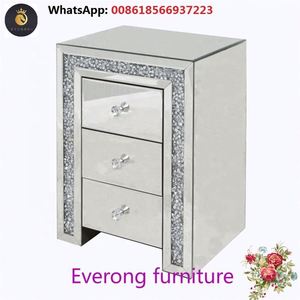 2019 nóng bán sang trọng hiện đại Tủ 3 ngăn kéo kim cương Đè Bẹp gương đầu giường Bàn Cạnh Giường ngủ - Product Image 2