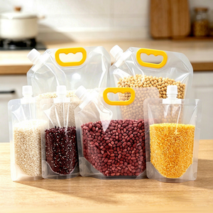 Sac à bec verseur transparent et durable de 10 L, populaire pour organiser les céréales, le riz et les produits secs en vrac dans le garde-manger - Product Image 1
