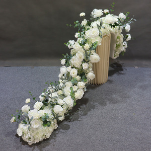 Nouvelle composition florale artificielle réaliste de roses, style occidental, pour mariage, Thanksgiving, décoration de table longue pour centre commercial et exposition - Product Image 4