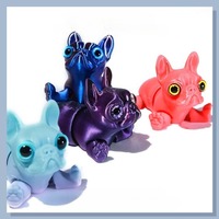 Modèle de chien imprimé en 3D 2026, couleur unie, chien Pitbull articulé, figurine animale multi-articulations, décoration de bureau